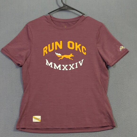 Tracksmith T-Shirt Women's M Burgundy Session Tee Run OKC MMXXIV - Picture 2 of 13